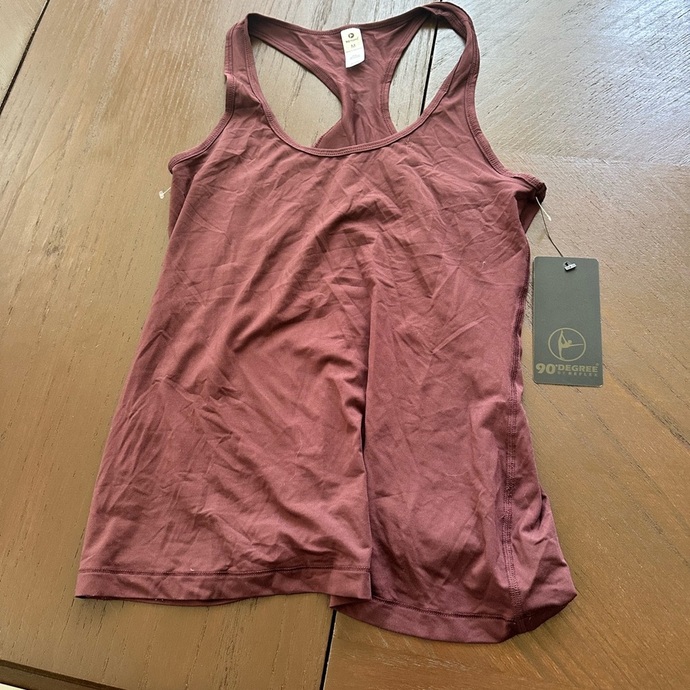 90 Degree By Reflex Women's Maroon Racerback Tank Top
